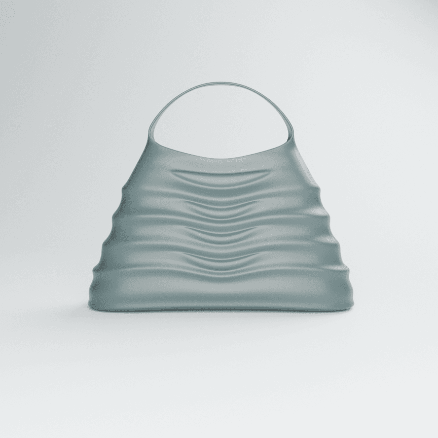 WWWW bag from the front, six stacked wave ridges running across the body