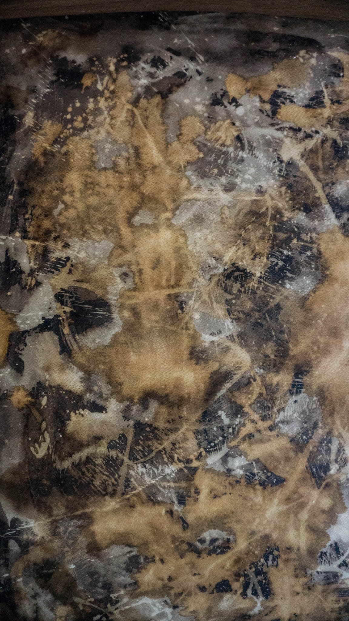 The same surface upright, its blooms reading as figures more than as texture.