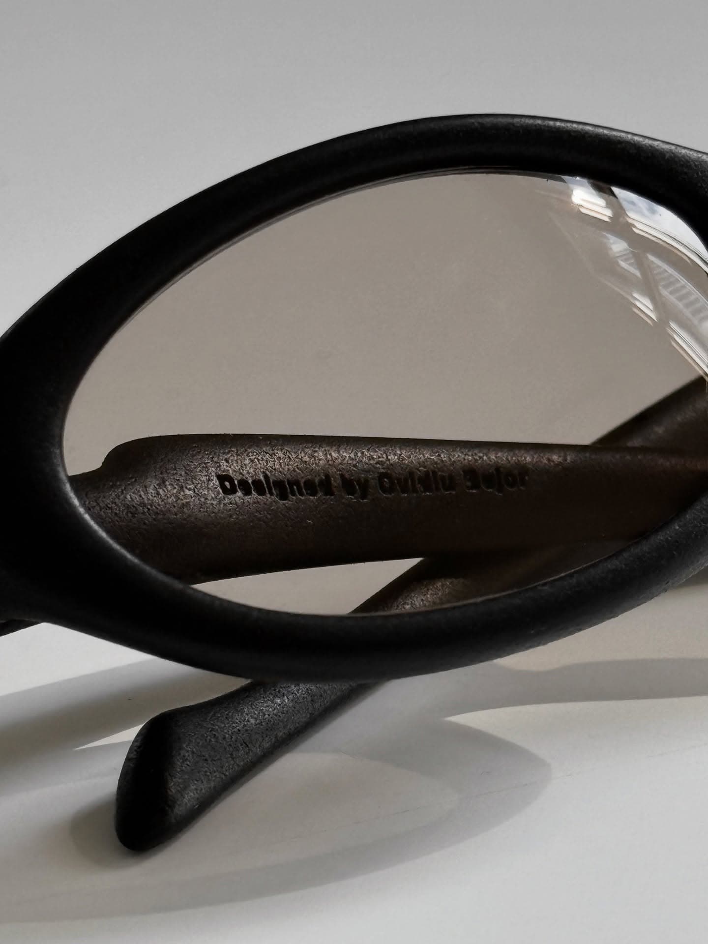 Close-up through the EVOS lens, temple engraved Designed by Ovidiu Bojor