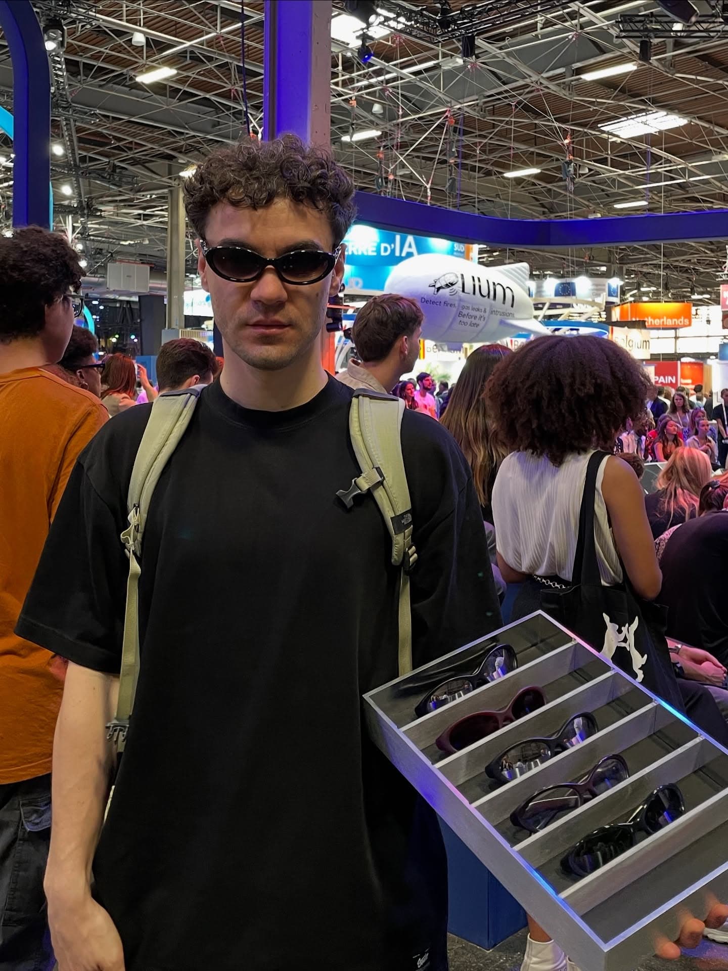 EVOS worn at the trade show beside the display tray