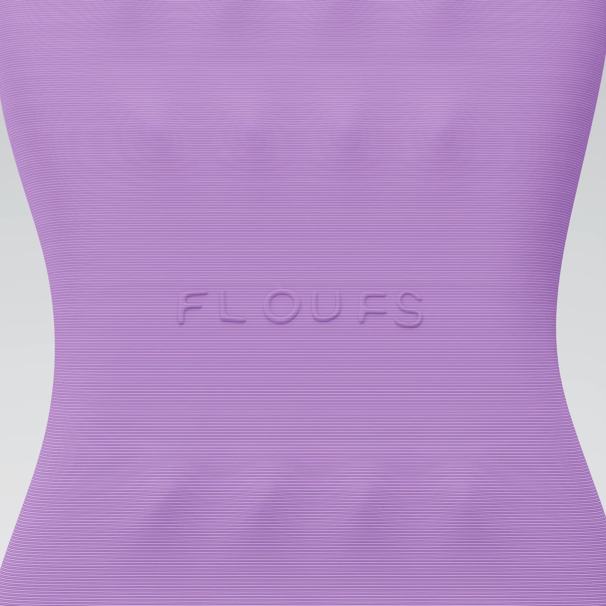 Close-up of the embossed FLOUFS logo and print layer lines