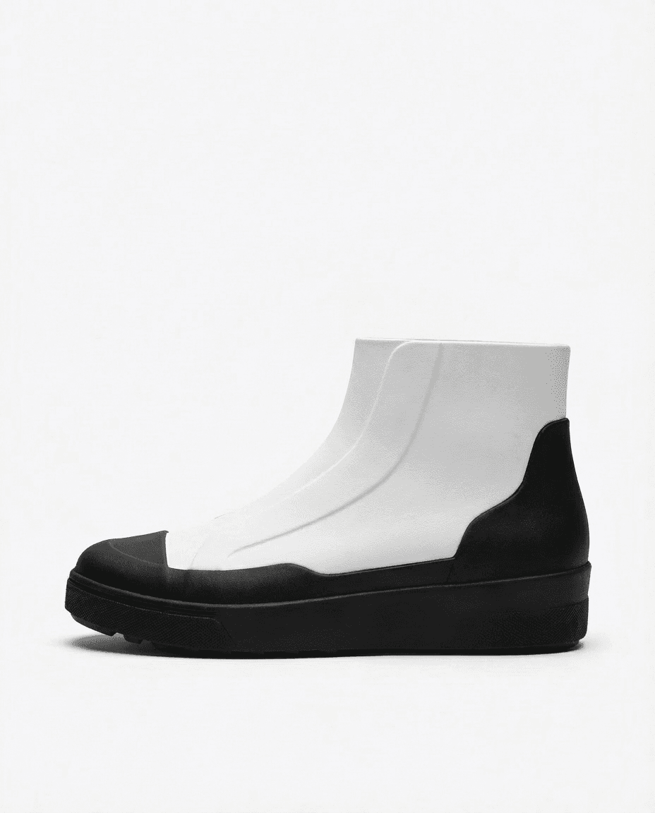 A revision of the boot with a straightened collar and cleaned midsole line