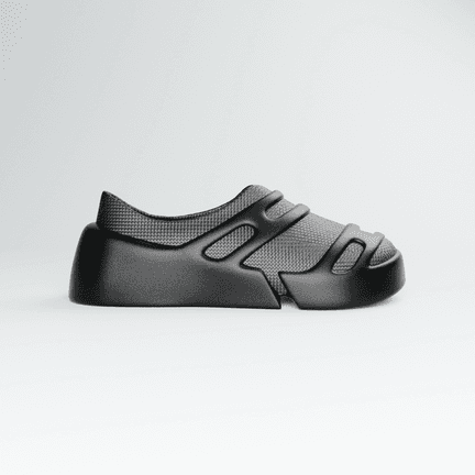 LOUERS from the side, three slots through the upper and a stepped notch at the heel