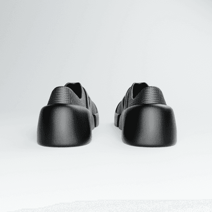 LOUERS from behind, the heel counters standing clear of the midsole