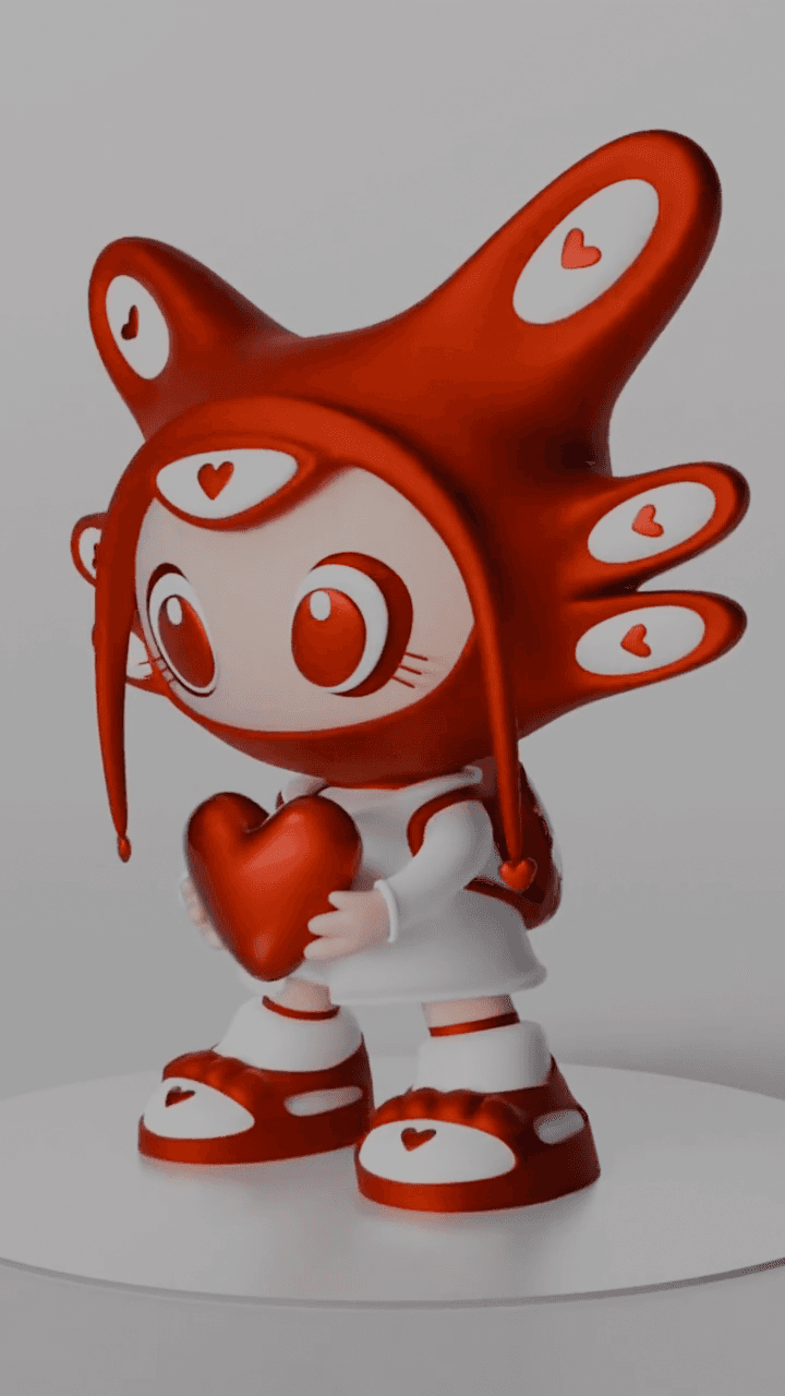 The figure turned a quarter to the left, the heart still held to its chest and the eyes on the hood catching the light
