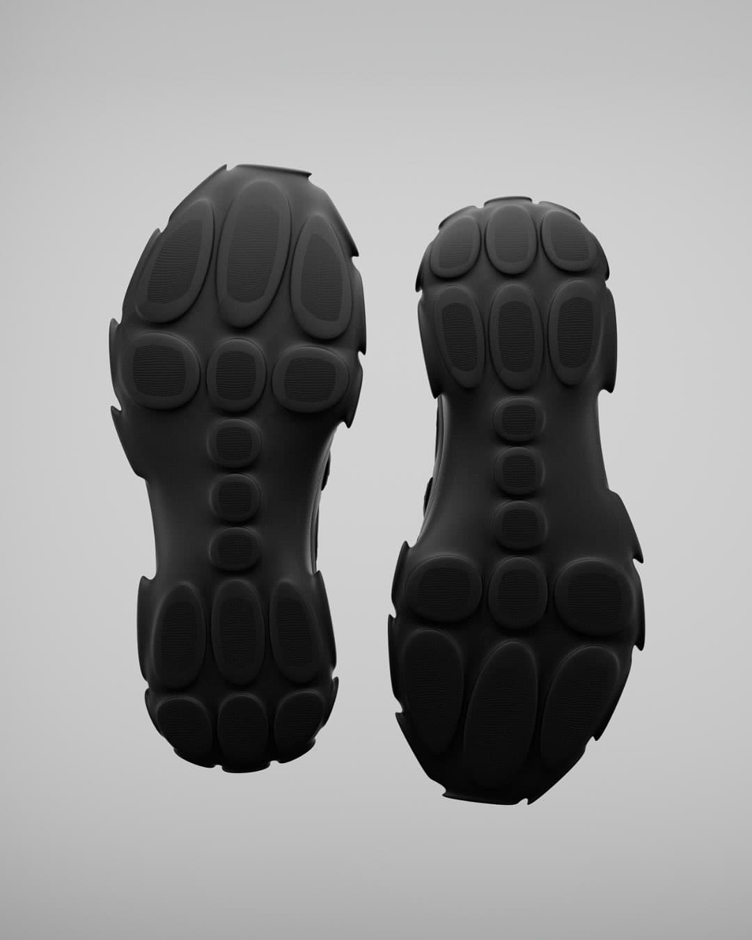 MODUS pod-tread outsoles with serrated rims