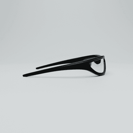SOLARA seen edge on, the frame reading as one thin swept blade