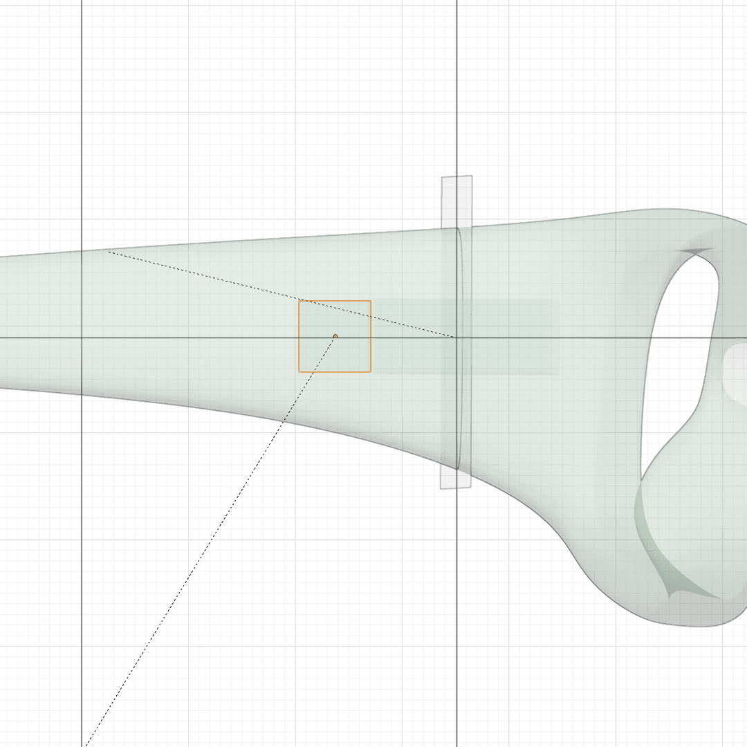 A translucent render showing the component sitting inside the temple