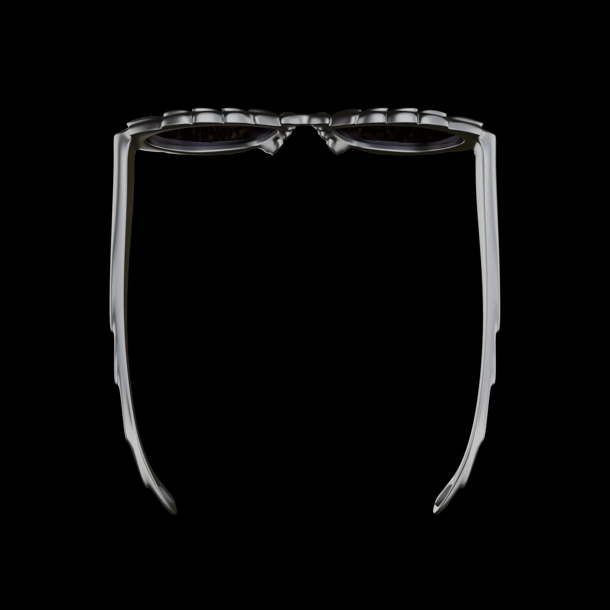 Top-down view of the frame, temples folded open