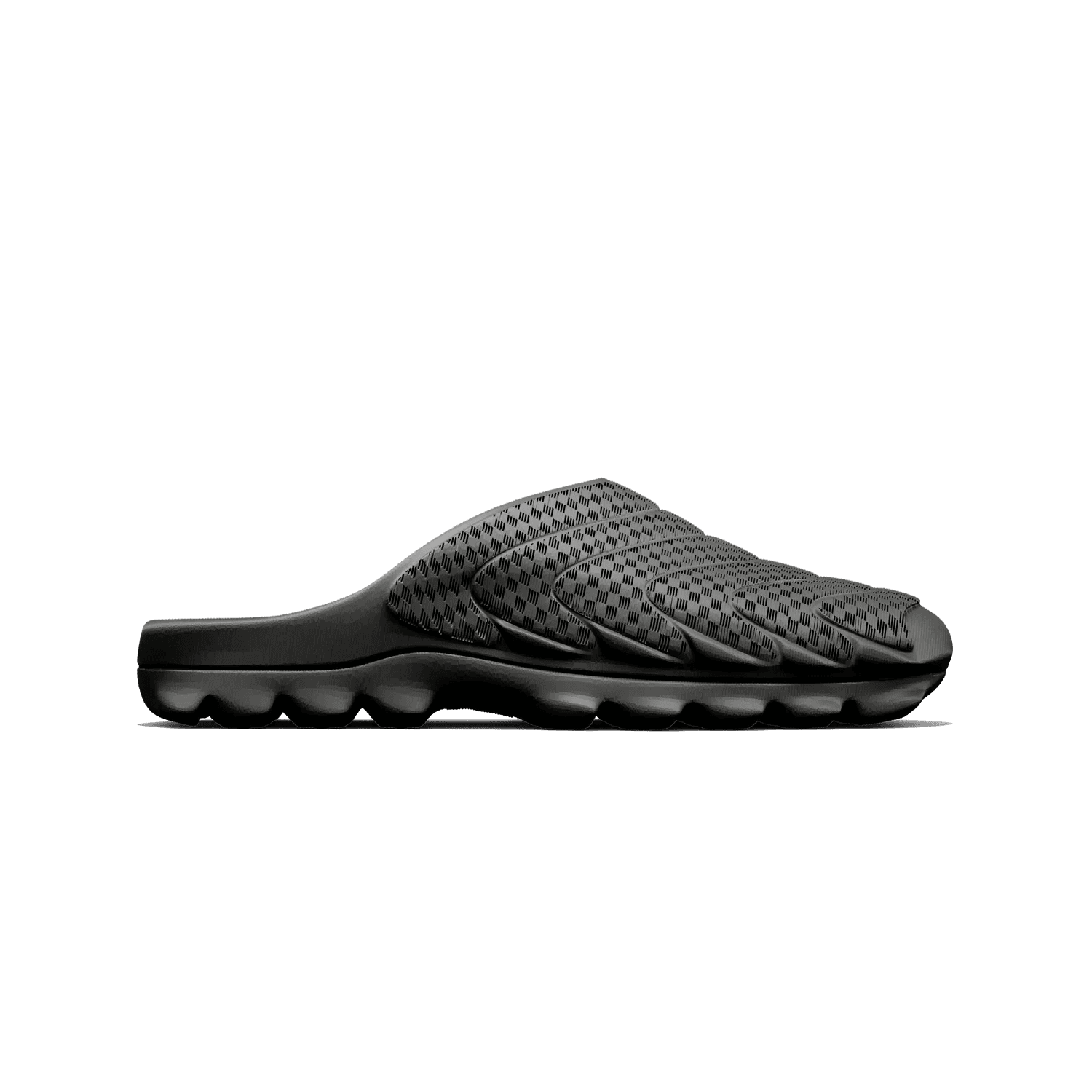 VIZE in black seen from the side, the perforations reading as a dark texture