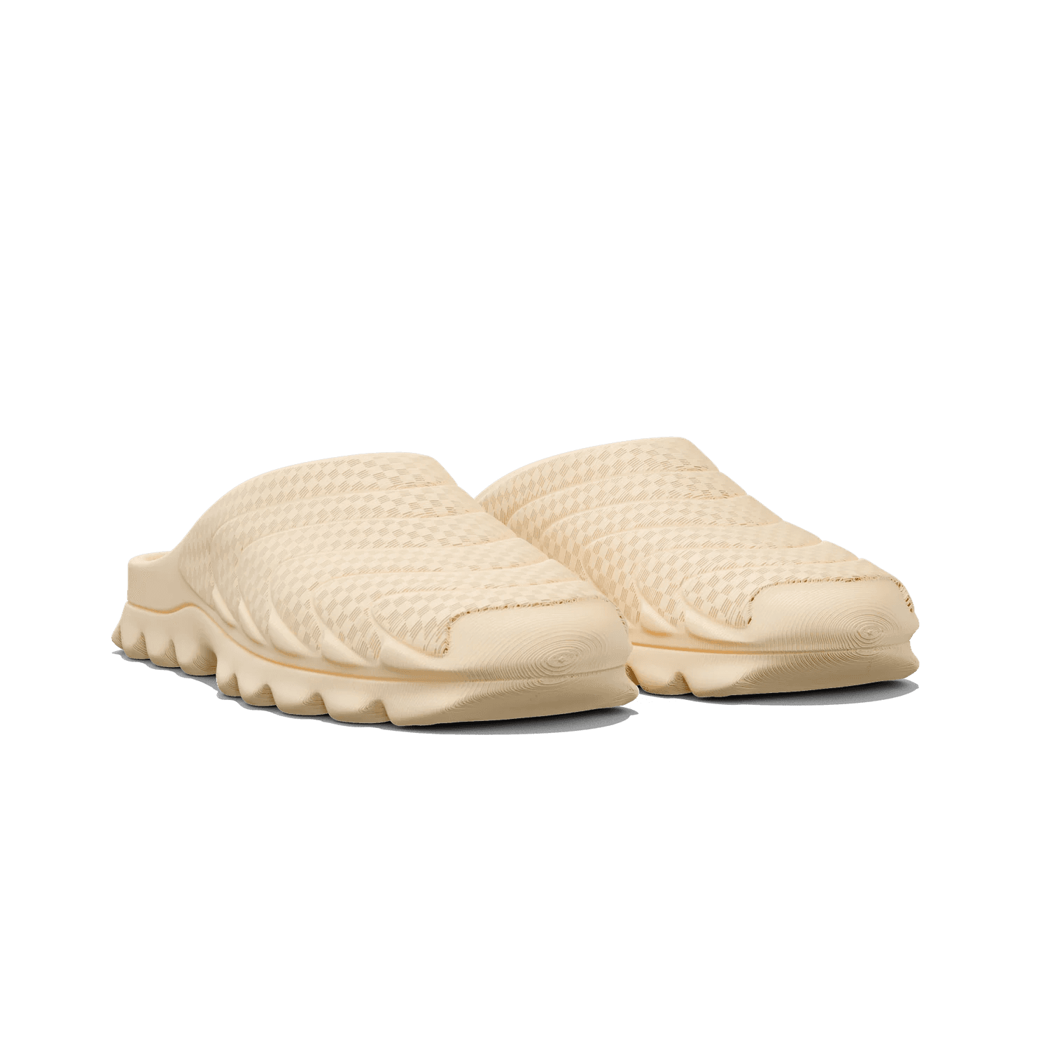 VIZE in warm oat, three-quarter angle view of a single shoe