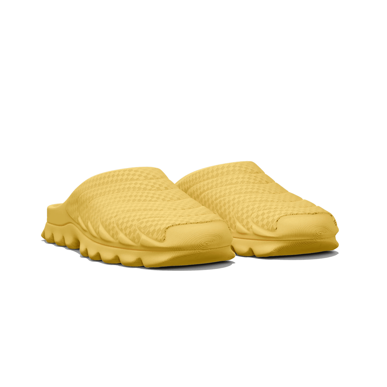 VIZE in yellow, three-quarter angle view of a single shoe