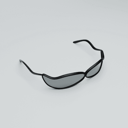WAVED turned three quarters, the two oval lenses meeting at the bridge